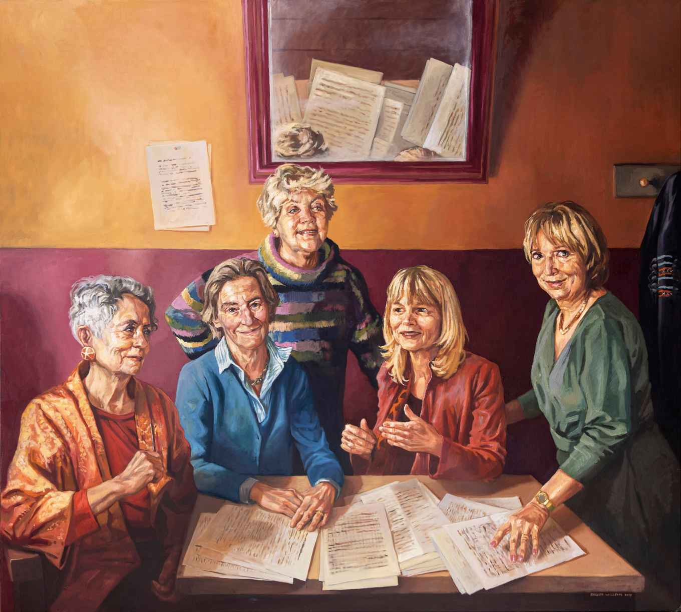 Schilderij van vijf iconische vrouwelijke hoogleraren